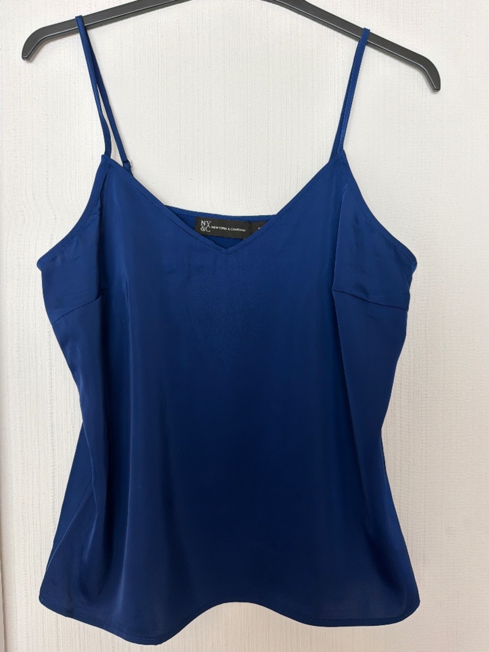 New York & Company Royal Blue Satin Cami Tank Top Size M